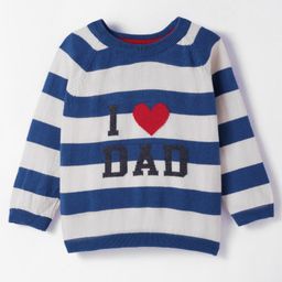ToffyHouse Cotton Knit Full Raglan Sleeves Striped T-Shirt with Text Print - Navy Blue-image-36