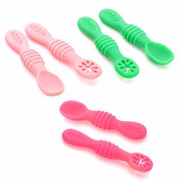 Aditi toys Silicone Baby Spoons. Baby Traning Spoon, Gum Friendly, Food Grade, BPA Free for Infant Boys & Girls (Pack of 6) Color As Per Availability-18