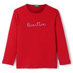 UCB Cotton Knit Full Sleeves Glitter Text Printed T-Shirt - Red-image-72