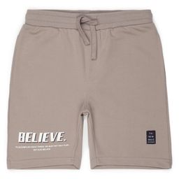 ALAN JONES Cotton Blend Knit Believe Text Printed Shorts - Grey-picture-48
