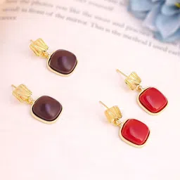 Yellow Chimes Set Of 2 Contemporary Drop Earrings-89