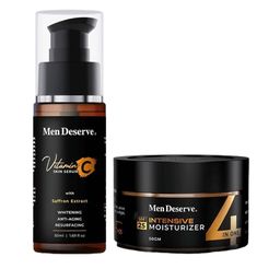 Men Deserve Set Of 2 Intensive Moisturizer & Brightening Vitamin C Serum Combo -50g Each-3