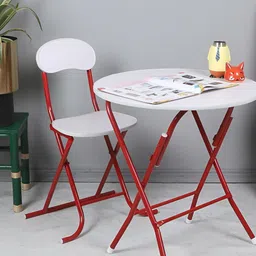 The Tickle Toe Kids Red & White Wooden & Metal Foldable Study Table-picture-48