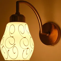 SOMIL White Printed Glass Cylinder Shaped Wall Lamp-image-85