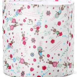 Babyhug Canvas Round Storage Bag with Floral Print- Multicolour image 3