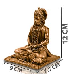 JD FRESH 4.5 Inch Bajrangbali Statue with Gada - Bronze image 3