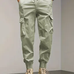Mast & Harbour Men Relaxed Cargos Jogger Cotton Trousers-picture-17