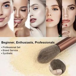 rich beauty 13-Piece Makeup Brush Set – Synthetic Bristles, Soft and Durable with Travel Pouch, Ideal for Blending, and Highlighting, Brown color image 4