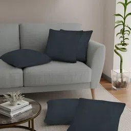 FABINALIV Grey 5 Pieces Square Cushion Covers-23