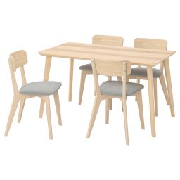 ikea lisabo / lisabo Table and 4 chairs, ash/Tallmyra white/black, 140x78 cm-picture-30