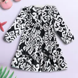 Bella Moda Girls Animal Printed Fit & Flare Cotton Dress-picture-38