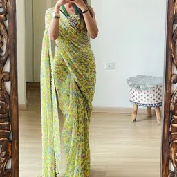 Sidhidata Floral Pure Georgette Ready to Wear Saree-45