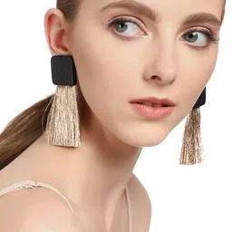 LULU & SKY Contemporary Tasselled Square Shaped Drop Earrings-picture-37