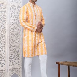 Jompers Men Ethnic Motifs Embroidered Regular Sequinned Kurta with Pyjamas image 4