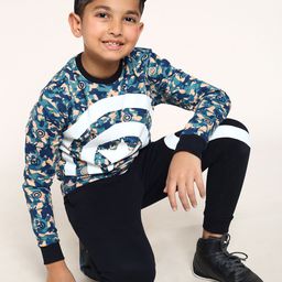 BONKIDS Boys Captain America Printed Pure Cotton T-shirt With Trousers-image-33