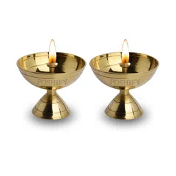 POSHIFY Pyali Deep - Elegant Brass Diya Holder for Spiritual Ambiance (pack of 2)-image-50