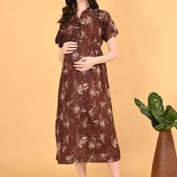 GOLDSTROMS Floral Printed Maternity A-Line Dress-image-69