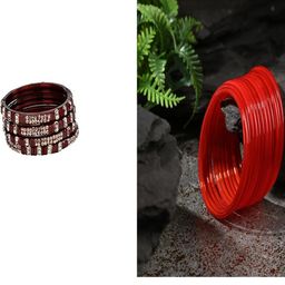 Women Set Of 2 Maroon & Red Glass Artificial Stones Bangles-image-63
