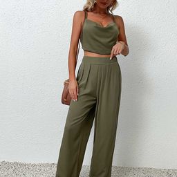 KPOP Shoulder Straps Sleeveless Crop Top With Trousers Co-Ords-picture-22