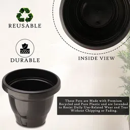 Kuber Industries 4-Pcs Black 2-Layer Phooldaan Planters image 5