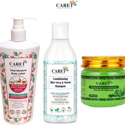 CARET ORGANIC Set Of 3 Total Body Lotion 200 ml, Shampoo 100 g & Aloevera Gel 100 g-18