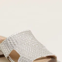 Peach Flores Leather Block Mules image 4