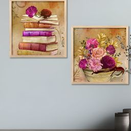 Kotart Brown & Purple 2 Pieces Modern Wooden Wall Arts-picture-9