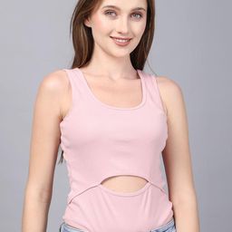 SWISHIN Round Neck Moon Cutout Bodysuit-image-82