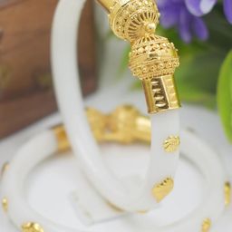 SATTIK Women White Pack of 2 Plastic Gold-plated Shakha Pola Bangles-image-70
