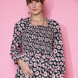 De La Moda Floral Print Crepe Top-picture-52