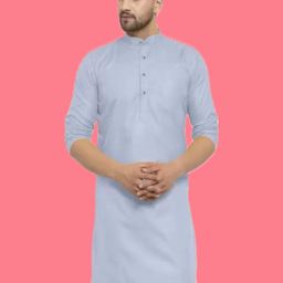 ANUJ FASHION Men Grey Cotton Blend Kurta-picture-44