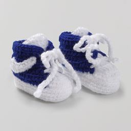 Knits & Knots  crochetSneakers Style Booties - Navy Blue & White-image-62