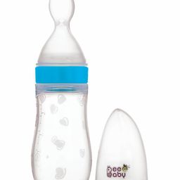 Beebaby Squeeze Food Feeder Bottle With Spoon Blue - 125 ml-25