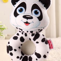 Babyhug Panda Face Rattle Cum Soft Toy Ring - Black & White-17