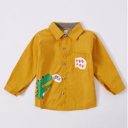 Kookie Kids Full Sleeves Shirt Dino Print - Yellow-image-46