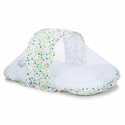 VParents Bubbles Jumbo Extra Large Baby Bedding Set With Mosquito Net And Pillow - White Blue-14