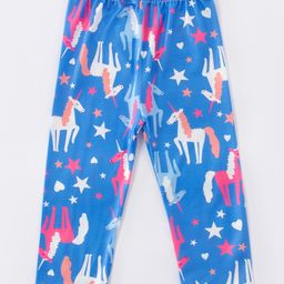 Kookie Kids Full Length Lounge Pant Unicorn Print - Blue-image-76