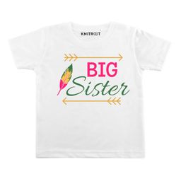 KNITROOT Half Sleeves Big Sister Printed Tee - White-picture-15