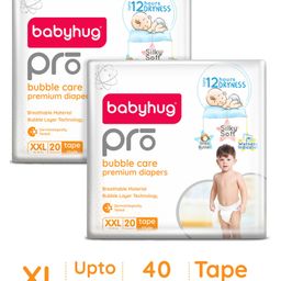 Babyhug Pro Bubble care premium Tape Style Diaper XX Large - 20 Pieces -(Pack of 2)-10