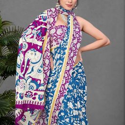 KALINI Ajrak Block Block Print Saree image 2