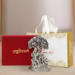INTERNATIONAL GIFT Silver-Toned Radha Krishna Religious Idol Showpiece-image-89
