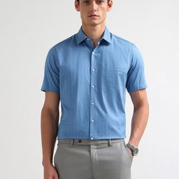 Arrow Men Vertical Striped Spread Collar Cotton Formal Shirt-picture-8