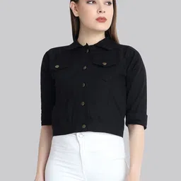 DIMPY GARMENTS Women Lightweight Denim Jacket-image-39