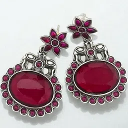BFC - BUY FOR CHANGE Silver-Plated Alloy Artificial Stones Chandbalis-picture-13