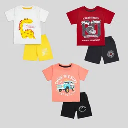 BURBN Boys Printed T-shirt with Shorts-56