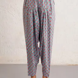 JAYPORE Women Cotton Printed Loose Fit Cotton Salwar-image-79