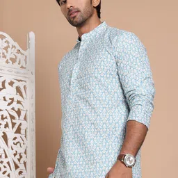 Anouk Men Floral Printed Sequinned Floral Kurta-picture-7