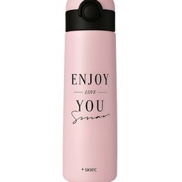 iSWEVEN Pink & Black Single Stainless Steel Solid Double Wall Vacuum Water Bottle-image-40