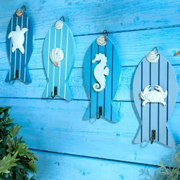 eazy wagon Blue & White Fish Shaped Turtle Beach Wall Hooks-20