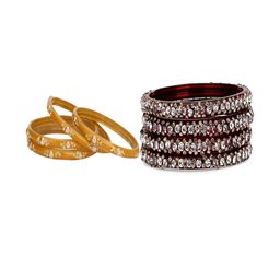 Somil Elegant Combo Glass Bangle Set | Handmade Traditional Chudi For Women | Perfect For Daily & Occasion Use, Combo of 2 Set, Yellow, Maroon-image-73